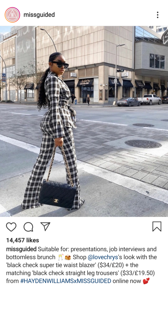 Missguided - Instagram post