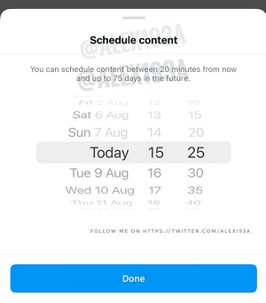 Instagram post scheduling