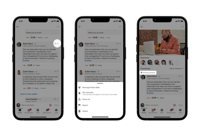 LinkedIn Pinned Comments